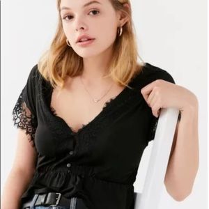 UO Black Lace Top